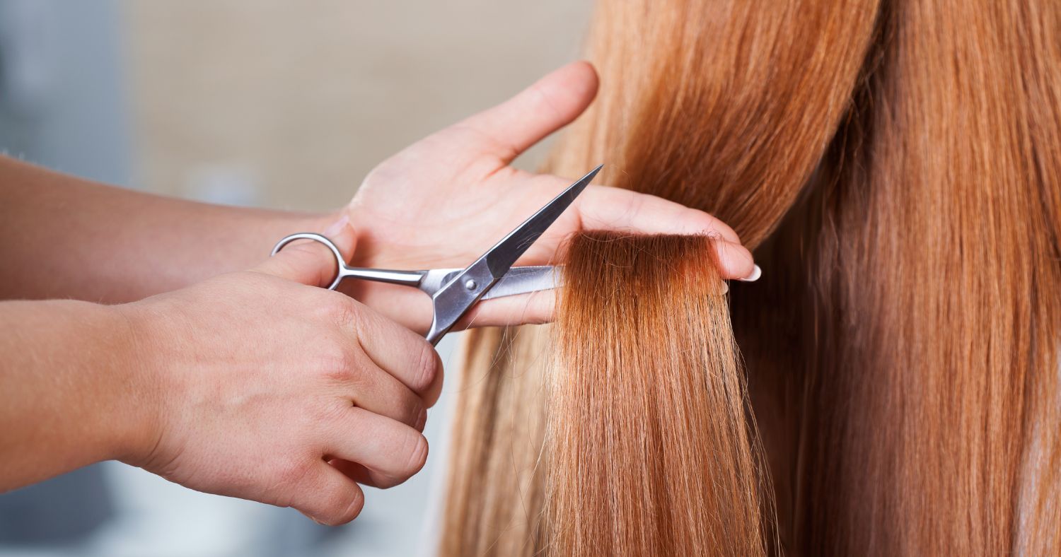woman getting her haircut